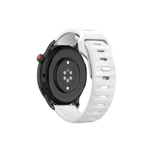 22mm 20mm Silikonband for Huawei Uhr 4/3/GT3-2 Pro for Amazfit GTR 4/GTS 4 weiche atmungsaktive Gürtel for Samsung Galaxy Uhr 6/5/4 Armband (Color : White, Size : For 20mm) von WUURAA