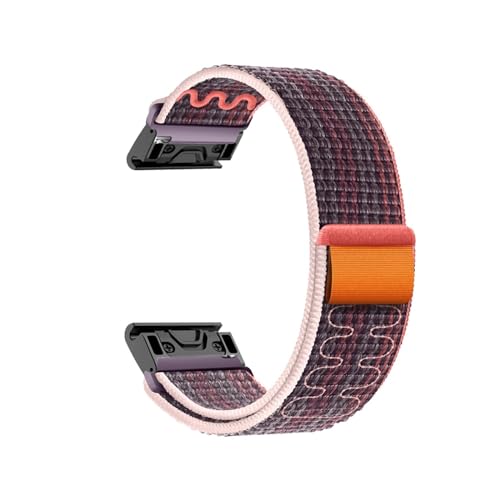 26 mm 22 mm Nylonarmband, for Garmin Fenix ​​7 7X 6 6X Pro 5 5X Plus 3 3HR Quick Fit Armbanduhr for Forerunner 945 935 Band (Color : Moldy fruit purple, Size : 26mm) von WUURAA