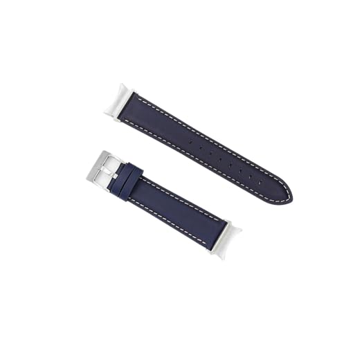 Lederarmbänder for Samsung Galaxy Watch 4 6 Band Classic 47 mm 46 mm/Galaxy Watch4 5pro 44 mm 40 mm Armband ohne Lücken(Color:Navy blue,Size:Watch 4 classic) von WUURAA