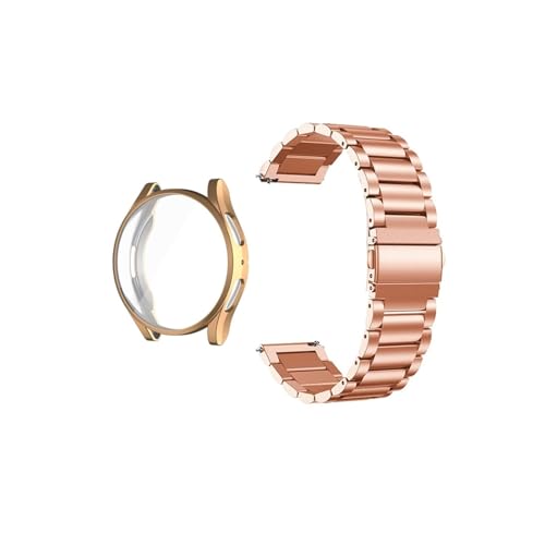 Metall-Edelstahlarmband for Samsung Galaxy Watch 6/5 40 mm 44 mm for Galaxy Watch 6 Classic 43 mm 47 mm Armband Schutzhülle(Color:Rose gold,Size:For Watch 6 Classic 47mm) von WUURAA