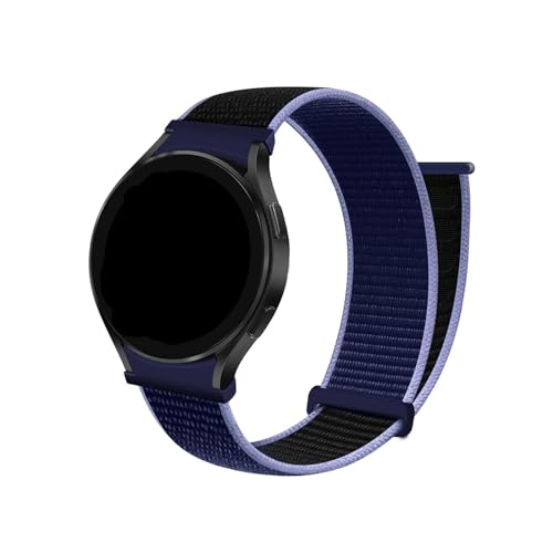 Sport-Loop-Band for Samsung Galaxy Watch 6/5/4 40 mm 44 mm 5 Pro 45 mm Nylon 20 mm Armband Galaxy Watch 6 Classic 43 mm 47 mm Armband (Color : Midblue black12, Size : For Galaxy 6-6classic) von WUURAA