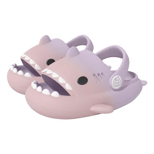 Kinder Hai Hausschuhe Mädchen Hai Pantoffeln Kleinkind Duschpantoffeln rutschfeste Strand Duschen Sandalen Flip Flop Pool Dusche Schuhe Rosa-Violett von WUYISTAR