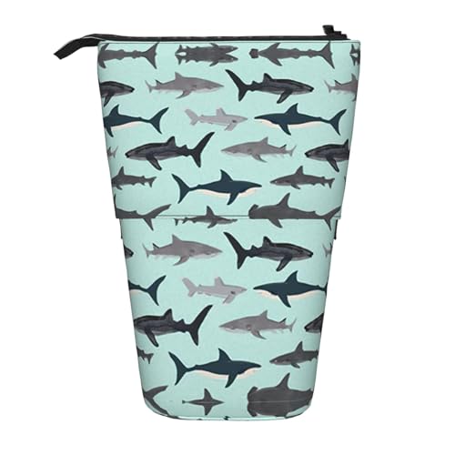 WYCZHY Niedliches Federmäppchen mit Haifischmotiv, geräumige Stifteetui, Stifte-Tasche für Arbeit, Büro, Künstlerbedarf, Schwarz , Einheitsgröße, Taschen-Organizer WYCZHY Niedliches Federmäppchen mit Haifischmotiv, geräumige Stifteetui, Stifte-Tasche für Arbeit, Büro, Künstlerbedarf, Schwarz , Einheitsgröße, Taschen-Organizer von WYCZHY