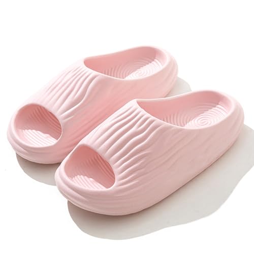 WYGGD Damen Rutschen Sandalen Sommer Komfort Hausschuhe Innen Nicht Rutschen Dicke Sohle Herren Sandalen Home Leichte Strandschuhe Badesandalen Für Männer, Pink-35/36 von WYGGD