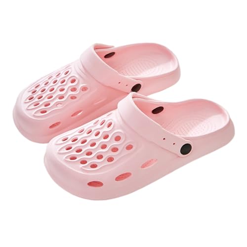 WYGGD 【Zweipaariger Satz】 Damen Rutschen Sandalen Sommer Komfort Hausschuhe Innen Nicht Rutschen Dicke Sohle Herren Sandalen Home Leichte Strandschuhe Badesandalen Für Männer, Pink-35/36 von WYGGD