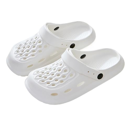 WYGGD 【Zweipaariger Satz】 Damen Rutschen Sandalen Sommer Komfort Hausschuhe Innen Nicht Rutschen Dicke Sohle Herren Sandalen Home Leichte Strandschuhe Badesandalen Für Männer, White-39/40 von WYGGD