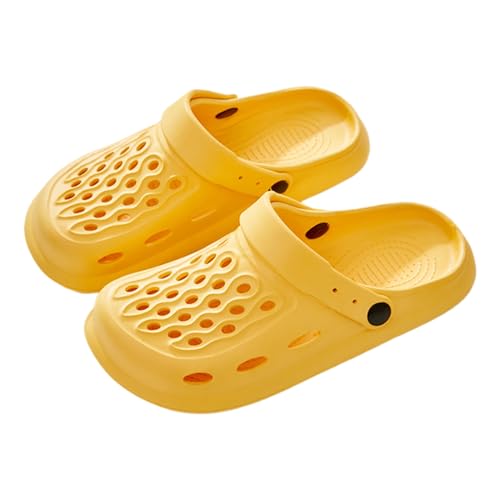 WYGGD 【Zweipaariger Satz】 Damen Rutschen Sandalen Sommer Komfort Hausschuhe Innen Nicht Rutschen Dicke Sohle Herren Sandalen Home Leichte Strandschuhe Badesandalen Für Männer, Yellow-35/36 von WYGGD