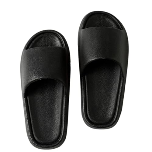 WYGGD 【Zweipaariger Satz】 Damen Rutschen Sandalen Sommer Komfort Hausschuhe Innen Nicht Rutschen Dicke Sohle Herren Sandalen Home Leichte Strandschuhe Badesandalen Für Männer,Black-37/38 von WYGGD