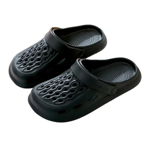 WYGGD 【Zweipaariger Satz】 Damen Rutschen Sandalen Sommer Komfort Hausschuhe Innen Nicht Rutschen Dicke Sohle Herren Sandalen Home Leichte Strandschuhe Badesandalen Für Männer,Black-41/42 von WYGGD