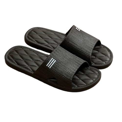 WYGGD 【Zweipaariger Satz】 Damen Rutschen Sandalen Sommer Komfort Hausschuhe Innen Nicht Rutschen Dicke Sohle Herren Sandalen Home Leichte Strandschuhe Badesandalen Für Männer,Black-41/42 von WYGGD