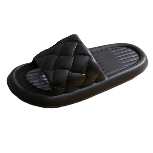 WYGGD 【Zweipaariger Satz】 Damen Rutschen Sandalen Sommer Komfort Hausschuhe Innen Nicht Rutschen Dicke Sohle Herren Sandalen Home Leichte Strandschuhe Badesandalen Für Männer,Black-43/44 von WYGGD