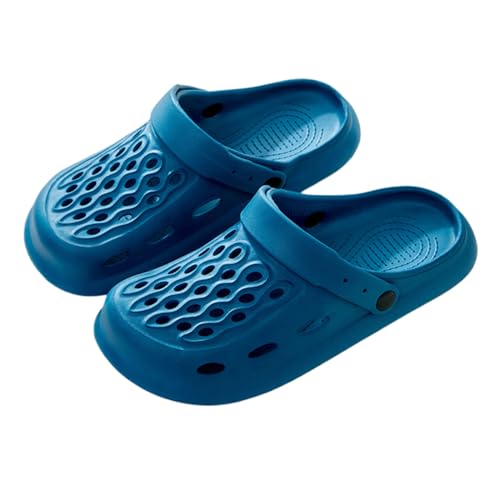 WYGGD 【Zweipaariger Satz】 Damen Rutschen Sandalen Sommer Komfort Hausschuhe Innen Nicht Rutschen Dicke Sohle Herren Sandalen Home Leichte Strandschuhe Badesandalen Für Männer,Blue-39/40 von WYGGD