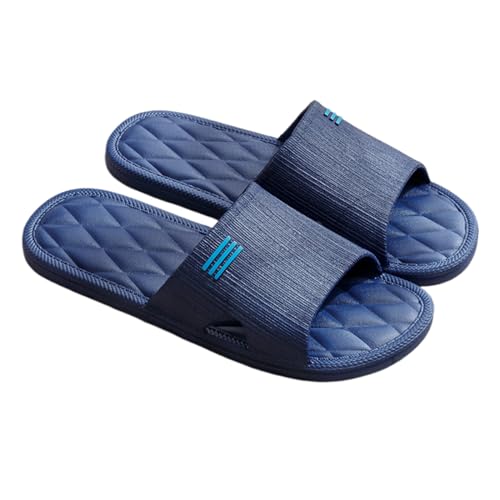 WYGGD 【Zweipaariger Satz】 Damen Rutschen Sandalen Sommer Komfort Hausschuhe Innen Nicht Rutschen Dicke Sohle Herren Sandalen Home Leichte Strandschuhe Badesandalen Für Männer,Blue-41/42 von WYGGD