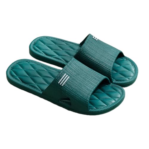 WYGGD 【Zweipaariger Satz】 Damen Rutschen Sandalen Sommer Komfort Hausschuhe Innen Nicht Rutschen Dicke Sohle Herren Sandalen Home Leichte Strandschuhe Badesandalen Für Männer,Green-35/36 von WYGGD