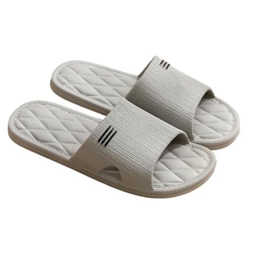 WYGGD 【Zweipaariger Satz】 Damen Rutschen Sandalen Sommer Komfort Hausschuhe Innen Nicht Rutschen Dicke Sohle Herren Sandalen Home Leichte Strandschuhe Badesandalen Für Männer,Grey-43/44 von WYGGD