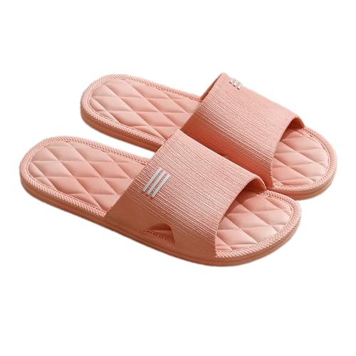 WYGGD 【Zweipaariger Satz】 Damen Rutschen Sandalen Sommer Komfort Hausschuhe Innen Nicht Rutschen Dicke Sohle Herren Sandalen Home Leichte Strandschuhe Badesandalen Für Männer,Pink-35/36 von WYGGD