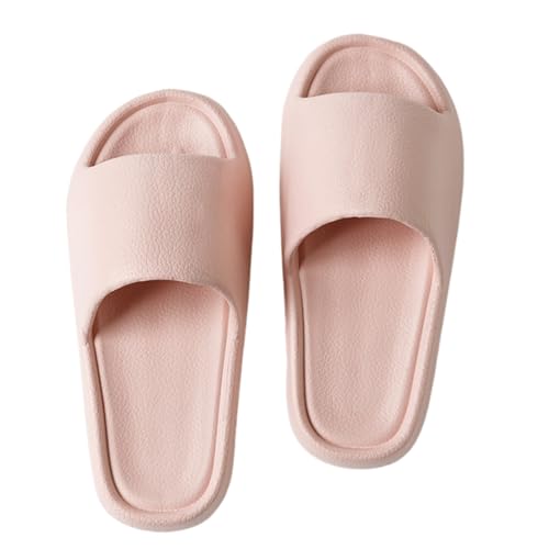 WYGGD 【Zweipaariger Satz】 Damen Rutschen Sandalen Sommer Komfort Hausschuhe Innen Nicht Rutschen Dicke Sohle Herren Sandalen Home Leichte Strandschuhe Badesandalen Für Männer,Pink-35/36 von WYGGD