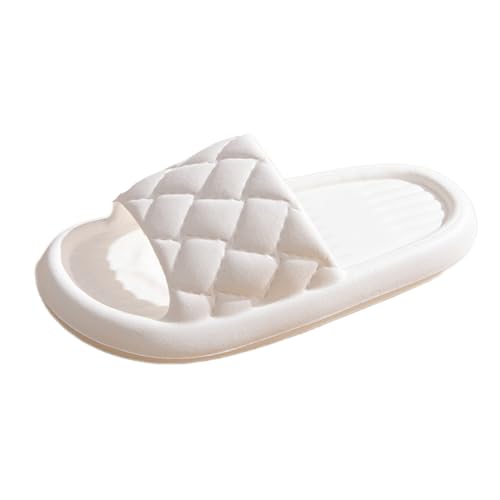 WYGGD 【Zweipaariger Satz】 Damen Rutschen Sandalen Sommer Komfort Hausschuhe Innen Nicht Rutschen Dicke Sohle Herren Sandalen Home Leichte Strandschuhe Badesandalen Für Männer,White-35/36 von WYGGD