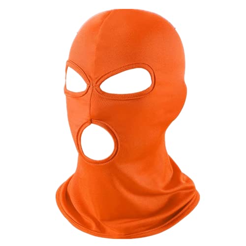 WYSUMMER Sturmhaube für Damen und Herren, dünnes Lycra, DREI Löcher, Vollgesichtsmaske für Motorrad, Fahrrad, Jagd, Radfahren, Mütze, Ski (Orange) von WYSUMMER