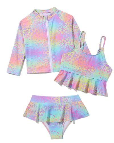 WYTbaby Badeanzug Mädchen Uv Badebekleidung 3 Stück Langarm Rash Guard Set Tankini Bikini Uv Schutzkleidung für Kinder Mädchen 7-8 Jahre WYTbaby Badeanzug Mädchen Uv Badebekleidung 3 Stück Langarm Rash Guard Set Tankini Bikini Uv Schutzkleidung für Kinder Mädchen 7-8 Jahre von WYTbaby