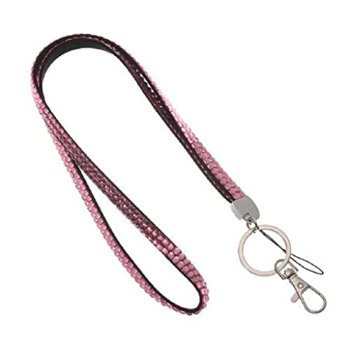 Waizmann.IDeaS 1x PINK Schlüsselband Umhängeband Lanyard 10mm Karabinerhaken Ausweise Autoschlüssel Zugangskarten Strass Steine Bling Rhinestone von Waizmann.IDeaS