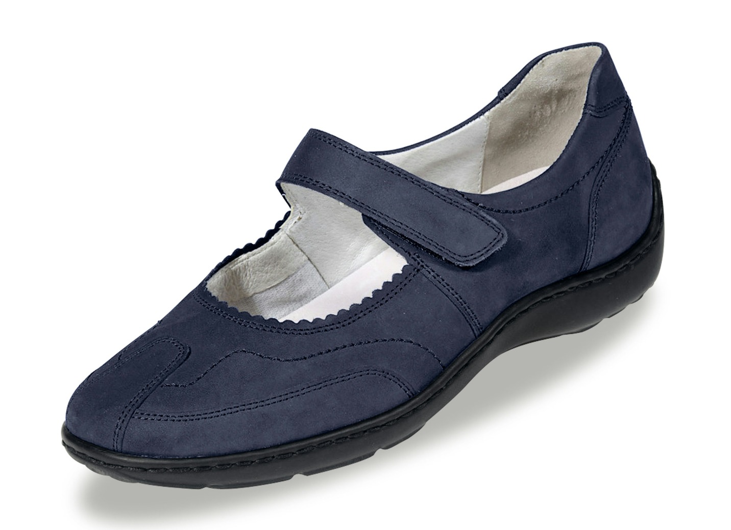 Waldläufer, bequeme Damen-Slipper, Weite H, mit herausnehmbarem Fußbett, Schuhgröße 8 1/2, Marine Waldläufer, bequeme Damen-Slipper, Weite H, mit herausnehmbarem Fußbett, Schuhgröße 8 1/2, Marine von Waldläufer