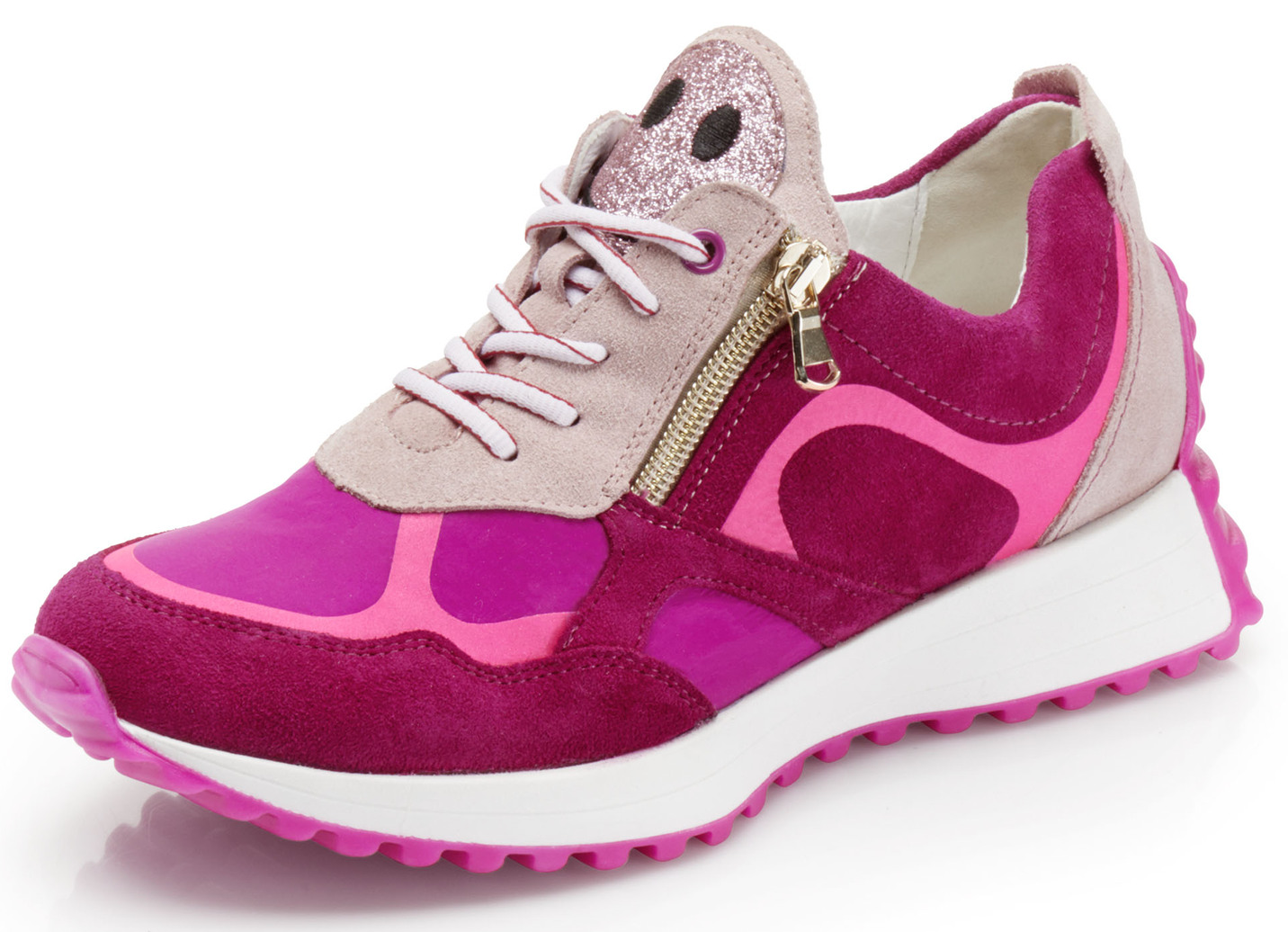 Waldläufer Sneaker mit frecher Glitzer-Applikation, Schuhgröße 3 1/2, Pink von Waldläufer