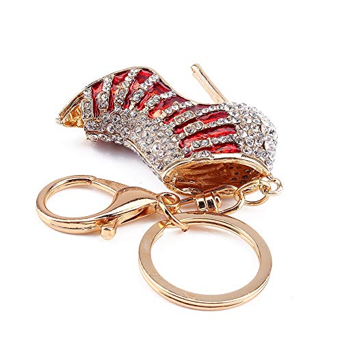 Walfront Kristall Schuh High Heel Pendent Strass Schlüssel Geldbörse Tasche Schlüsselanhänger Kette Geschenk von Walfront