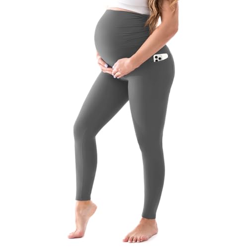 Walifrey Women's Maternity Leggings, High Waist Opaque Comfortable Pregnancy Grey Leggings S Walifrey Women's Maternity Leggings, High Waist Opaque Comfortable Pregnancy Grey Leggings S von Walifrey
