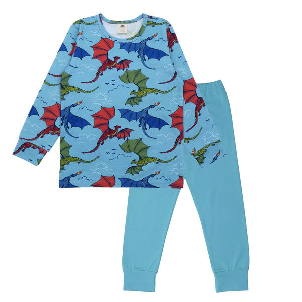 Walkiddy Colorful Dragons - Pyjama - Blau von Walkiddy