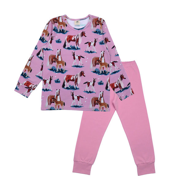 Walkiddy Little & Big Horses - Pyjama - Pink von Walkiddy