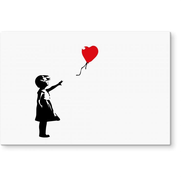 Wall-Art Küchenrückwand "Banksy Girl with the red ballon", (1 tlg.), Herd Waschbecken Wandschutz von Wall-Art