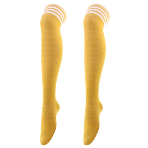 1 Paar Damen Kniestrümpfe Overknee Strümpfe Thigh High Socks Lange Socken Warme Knee Stockings Knee High Beinwärmer Schenkel Socken Tanzsocken für Bühnenauftritte Cosplay Maskerade Party,Gelb A 1 Paar Damen Kniestrümpfe Overknee Strümpfe Thigh High Socks Lange Socken Warme Knee Stockings Knee High Beinwärmer Schenkel Socken Tanzsocken für Bühnenauftritte Cosplay Maskerade Party,Gelb A von Wambere