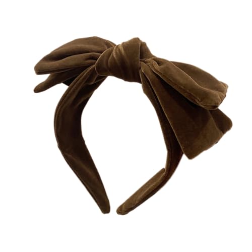 Damen Samtschleifen Stirnband Breit Haarband Vintage Hairband Haarreif Haarreifen Kopfbedeckung Kopfreifen Kopfband Haarschmuck Haarzubehör,für Tägliches Tragen für Frauen Mädchen,Khaki von Wambere