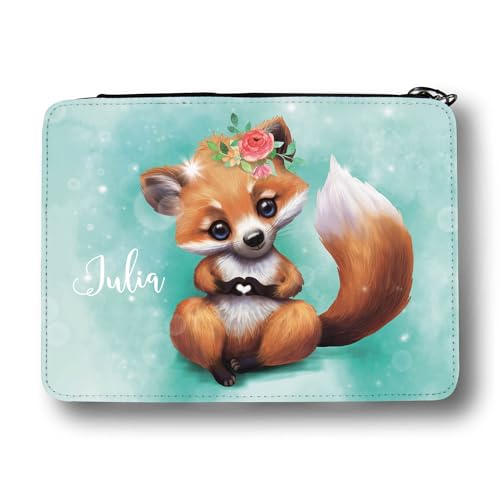 Wandtattoo Loft Gefüllte Federtasche Federmäppchen Fuchs personalisiert mit Wunschnamen Mädchen Einschulungsgeschenk von Wandtattoo Loft