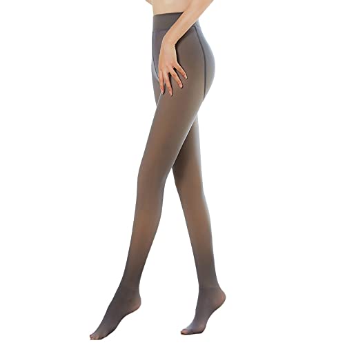 Damen Makellose Beine Gefälschte Schlanke Dehnbare Leggings Warme Fleece Pantyhose Abnehmen Durchscheinend Verdickte Thermostrumpfhose Strumpfhose (Schwarz, 90g) von WangsCanis