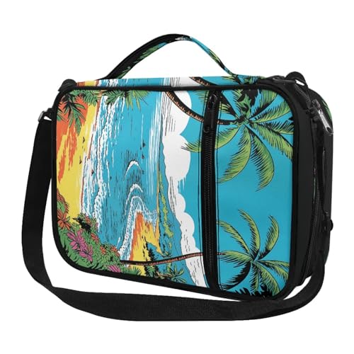 Wanyint Bibelhülle mit Strandaufdruck, für Damen, groß, 28,9 x 6,1 x 21,6 cm, Bibeltasche, Schultertasche mit Reißverschlusstasche, Bibeltasche, christliches Geschenk für Frauen und Mädchen von Wanyint