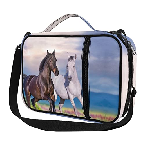 Wanyint Horse Print Bible Cover for Men Women Ladies with Zippered Pocket and Adjustable Straps Checkbook Bible Case Large Size Bible Case Tote Bags Church Bag Bible Protective von Wanyint