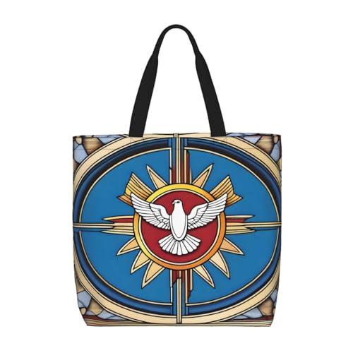 Holy Spirit Christia Damen-Schultertasche mit Reißverschluss, großes Fassungsvermögen, geeignet für Shopping, Schule und Arbeit und andere tägliche Verwendung, Schwarz , Einheitsgröße von WapNo