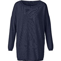 Longpullover aus Bio-Merinowolle und Bio-Baumwolle, nachtblau von Waschbär