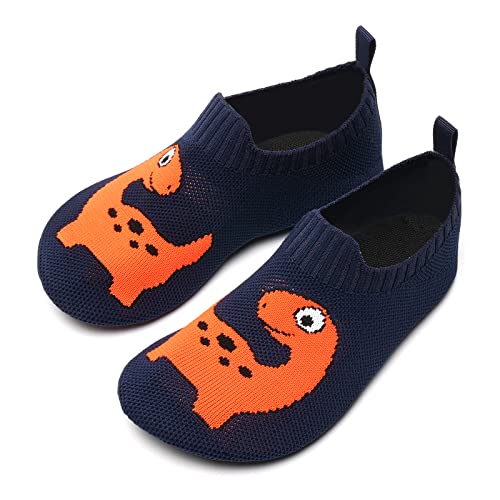 WateLves Hausschuhe Kinder Mädchen Slipper Rutschfeste Leichte Turnschläppchen Flexibe Atmungsaktive Barfuss Pantoffeln Kindergarten(Kl Orange,26 27 EU) von WateLves