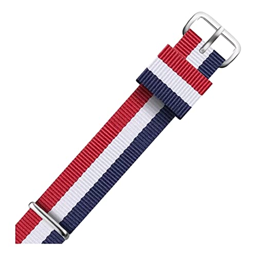 Universal-Armband, 12–22 mm, Nato-Militärsport-Nylon-Uhrenarmband, Handschlaufe, Herren, Nationalflagge, Streifendruck, Schweißabsortierung, Uhrenarmbänder ( Color : Type 1 Silvery Clasp , Size : 13mm von WchsTUmpxN