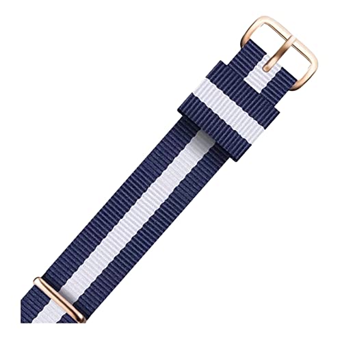 Universal-Armband, 12–22 mm, Nato-Militärsport-Nylon-Uhrenarmband, Handschlaufe, Herren, Nationalflagge, Streifendruck, Schweißabsortierung, Uhrenarmbänder ( Color : Type 3 rosegold Clasp , Size : 17m von WchsTUmpxN