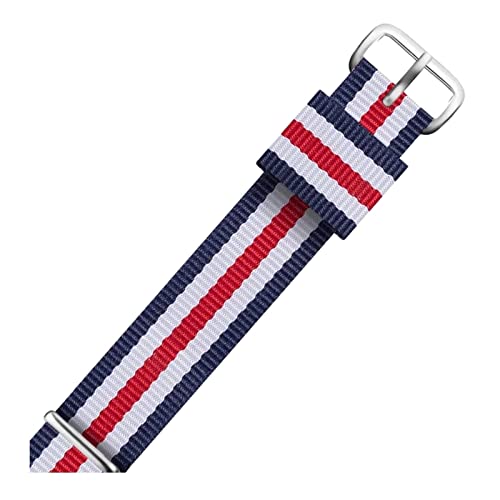 Universal-Armband, 12–22 mm, Nato-Militärsport-Nylon-Uhrenarmband, Handschlaufe, Herren, Nationalflagge, Streifendruck, Schweißabsortierung, Uhrenarmbänder ( Color : Type 4 Silvery Clasp , Size : 22mm von WchsTUmpxN