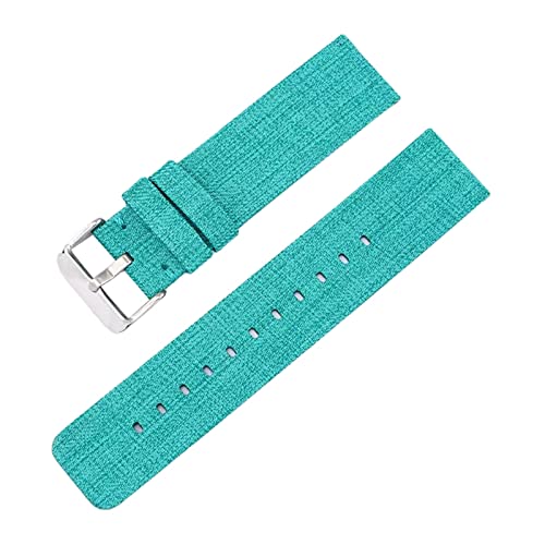 Universelles Armband, 12–22 mm, for Herren und Damen, in Bonbonfarben, gewebtes Nylon-Leinwand-Uhrenarmband, Ersatz, elegantes Schweißabsort-Armband ( Color : Aquamarine silvery Clasp , Size : 20mm ) von WchsTUmpxN