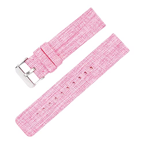 Universelles Armband, 12–22 mm, for Herren und Damen, in Bonbonfarben, gewebtes Nylon-Leinwand-Uhrenarmband, Ersatz, elegantes Schweißabsort-Armband ( Color : Pink silvery Clasp , Size : 16mm ) von WchsTUmpxN