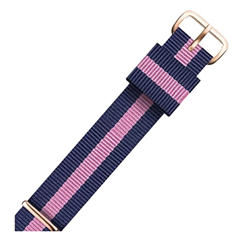 Universal-Armband, 12–22 mm, Nato-Militärsport-Nylon-Uhrenarmband, Handschlaufe, Herren, Nationalflagge, Streifendruck, Schweißabsortierung, Uhrenarmbänder ( Color : Type 9 rosegold Clasp , Size : 13m von WchsTUmpxN