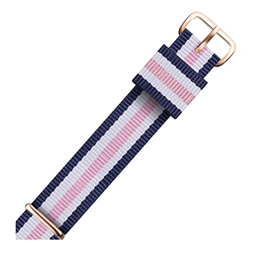 Universal-Armband, 12–22 mm, Nato-Militärsport-Nylon-Uhrenarmband, Handschlaufe, Herren, Nationalflagge, Streifendruck, Schweißabsortierung, Uhrenarmbänder ( Color : Type 2 rosegold Clasp , Size : 14m von WchsTUmpxN