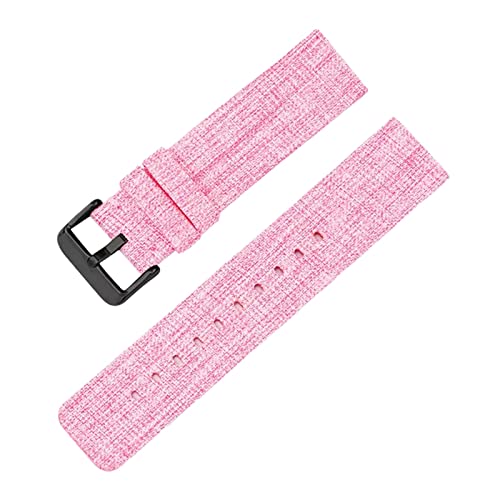 WchsTUmpxN Universelles Armband, 12–22 mm, for Herren und Damen, in Bonbonfarben, gewebtes Nylon-Leinwand-Uhrenarmband, Ersatz, elegantes Schweißabsort-Armband (Color : Pink black Clasp, Size : 12mm) von WchsTUmpxN