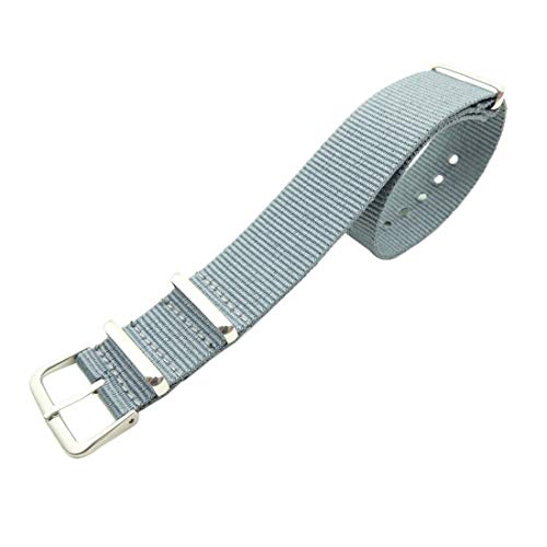 WchsTUmpxN Universelles Armband, 18 mm/20 mm gewebtes Nylon-Nato-Armband, einteilige Uhrenarmbänder for Damen und Herren, Uhrenarmband, Armband-Zubehör, Ersatz (Color : Gray, Size : 20mm) von WchsTUmpxN